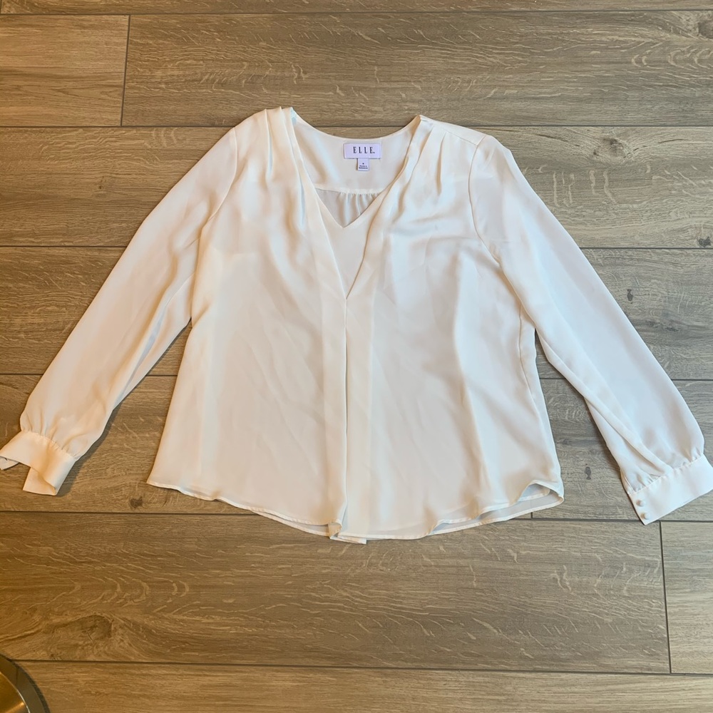 Like new ELLE semi sheer white blouse